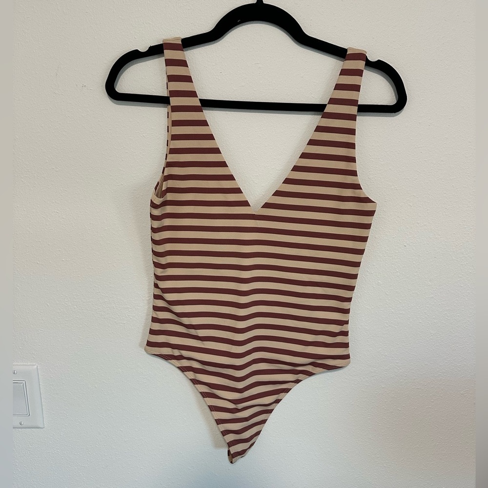 Aritizia babaton striped one piece thong bodysuit - never worn